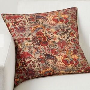 NWT 2 Pottery Barn Jean Floral Embroidered Reversible Pillow covers